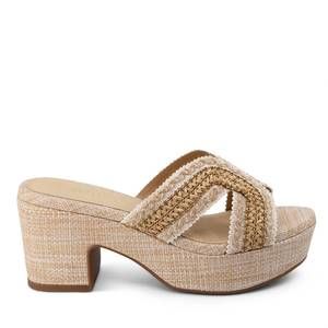 NEW CHOCOLAT BLU women's gen raffia sandal in tan